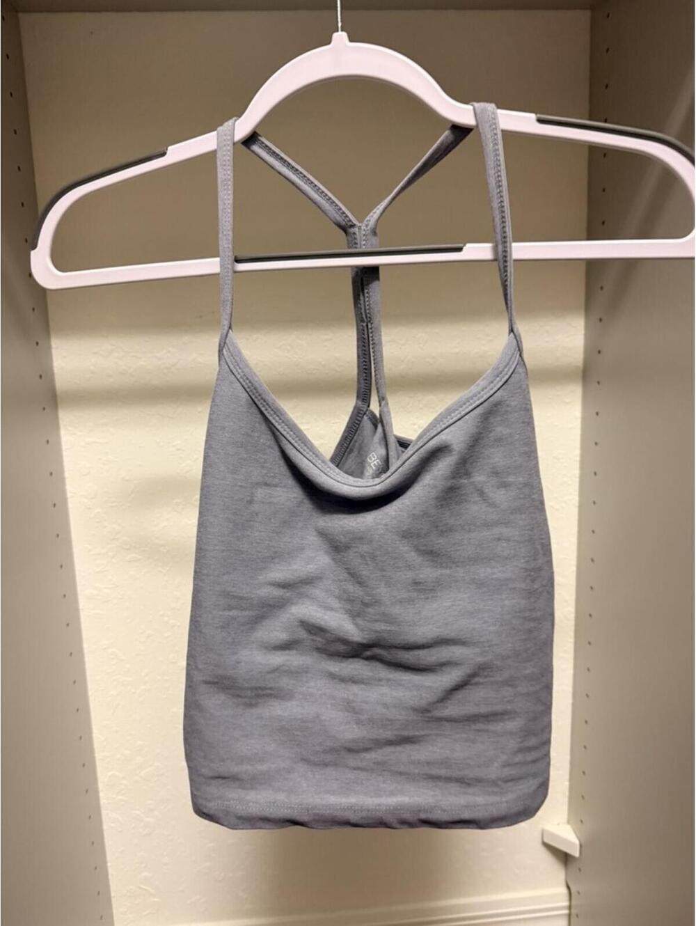 Beyond Yoga Grey Strappy Yoga Tank Sports Bra Size Large